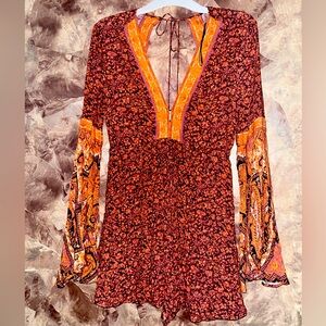 Free people Bell sleeve romper sz xs